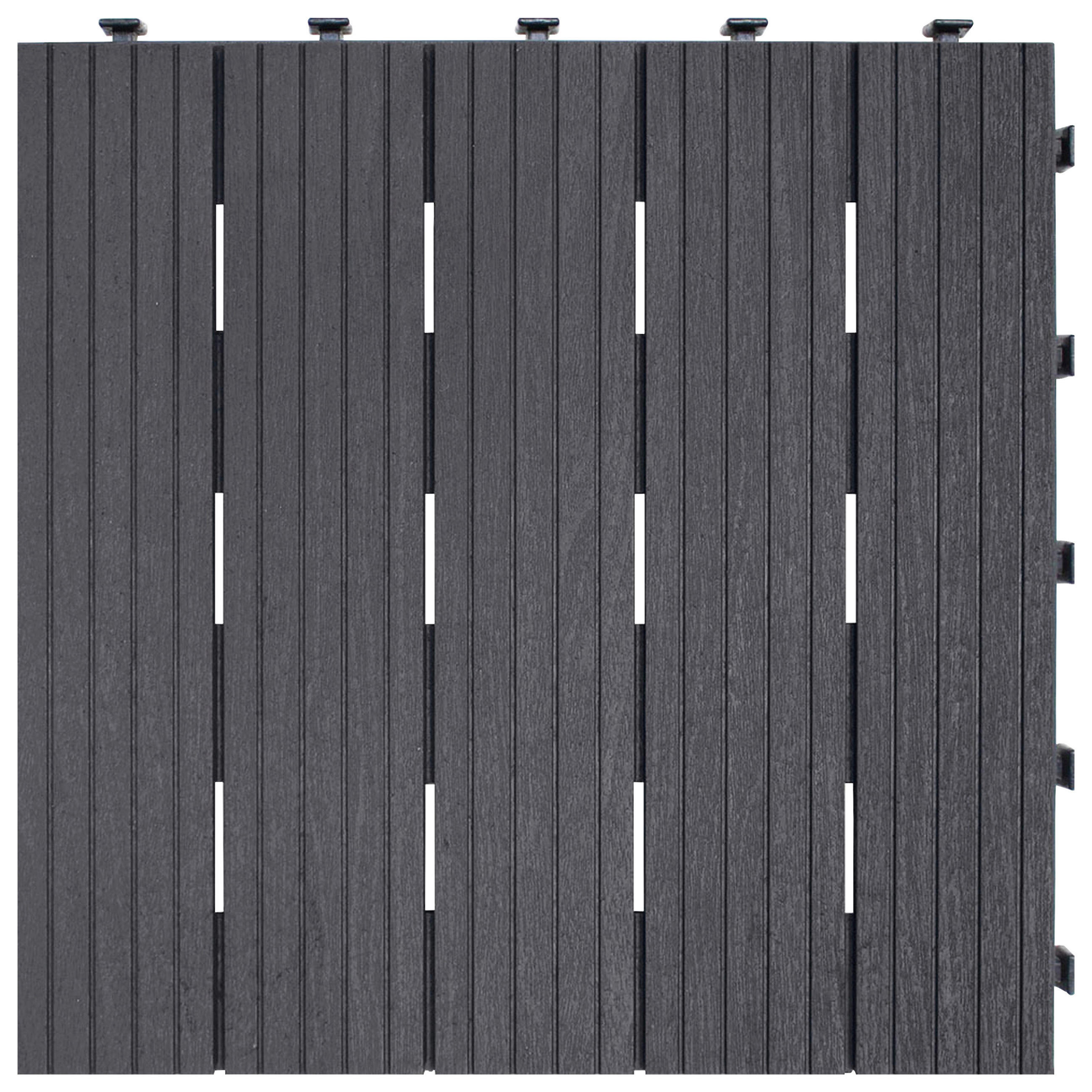TERRASSENFLIESE 30X30CM 6-ER SET  - Edelstahlfarben, MODERN, Kunststoff (31,5/31,5/9cm)