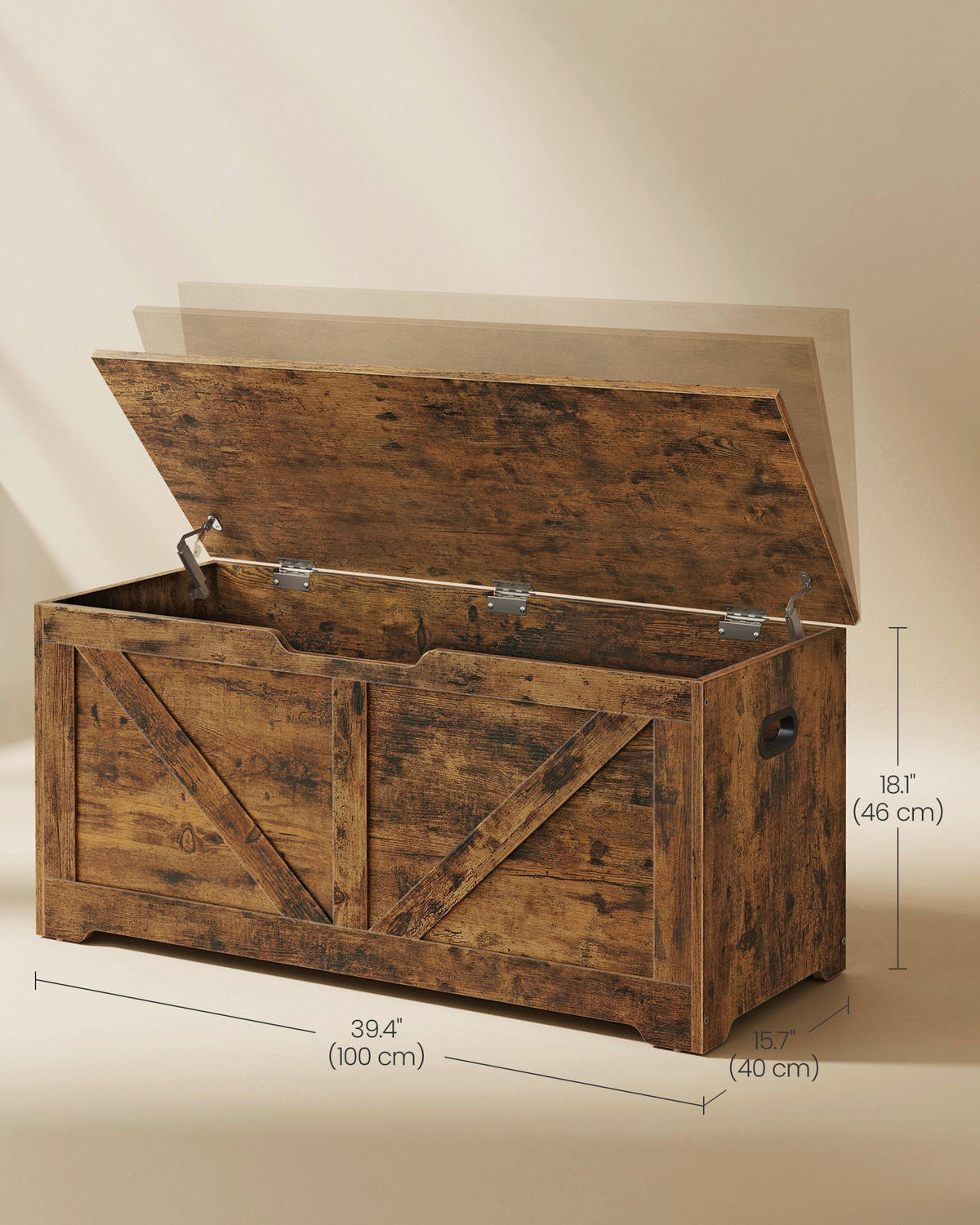 TRUHLICA, 100/46/40 cm - hnedá, Trend, kompozitné drevo (100/46/40cm) - Boxxx