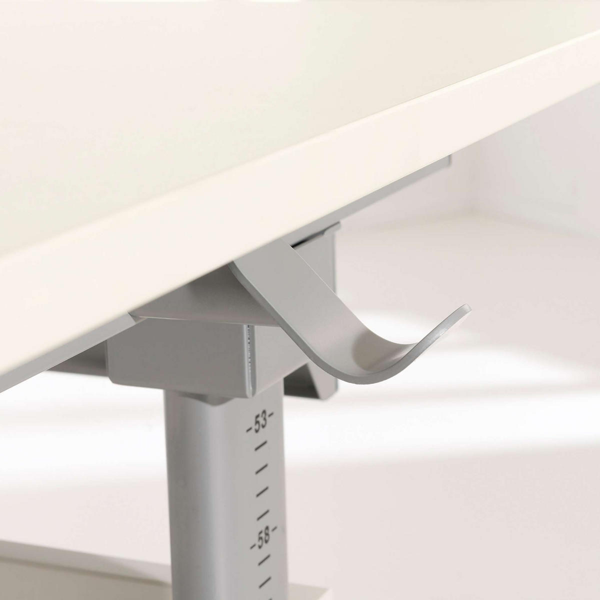 JUGENDSCHREIBTISCH 120/70/53-79 cm  in Silberfarben, Weiss  - Weiss/Silberfarben, Basics, Holzwerkstoff/Metall (120/70/53-79cm) - Paidi