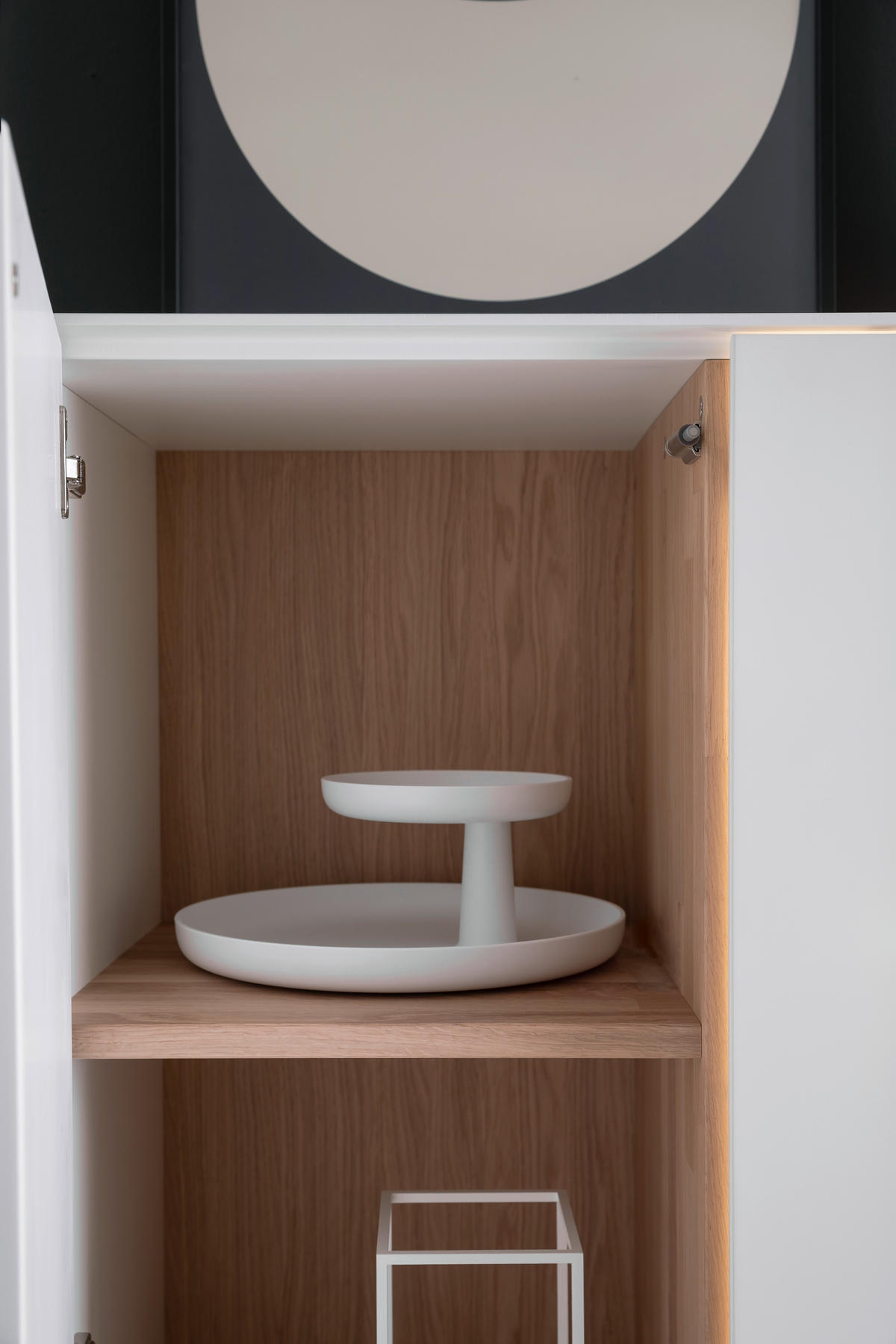 HIGHBOARD Weiß, Eichefarben  165/119/44 cm  - Eichefarben/Anthrazit, Design, Glas/Holz (165/119/44cm) - Schöner Wohnen