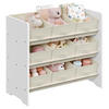 KINDERREGAL 62,5/60/29,5 cm  - Beige/Weiß, MODERN, Holzwerkstoff/Textil (62,5/60/29,5cm) - MID.YOU