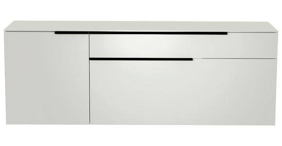 LOWBOARD Schwarz, Weiß  - Schwarz/Weiß, Design, Glas/Holzwerkstoff (160cm) - Moderano