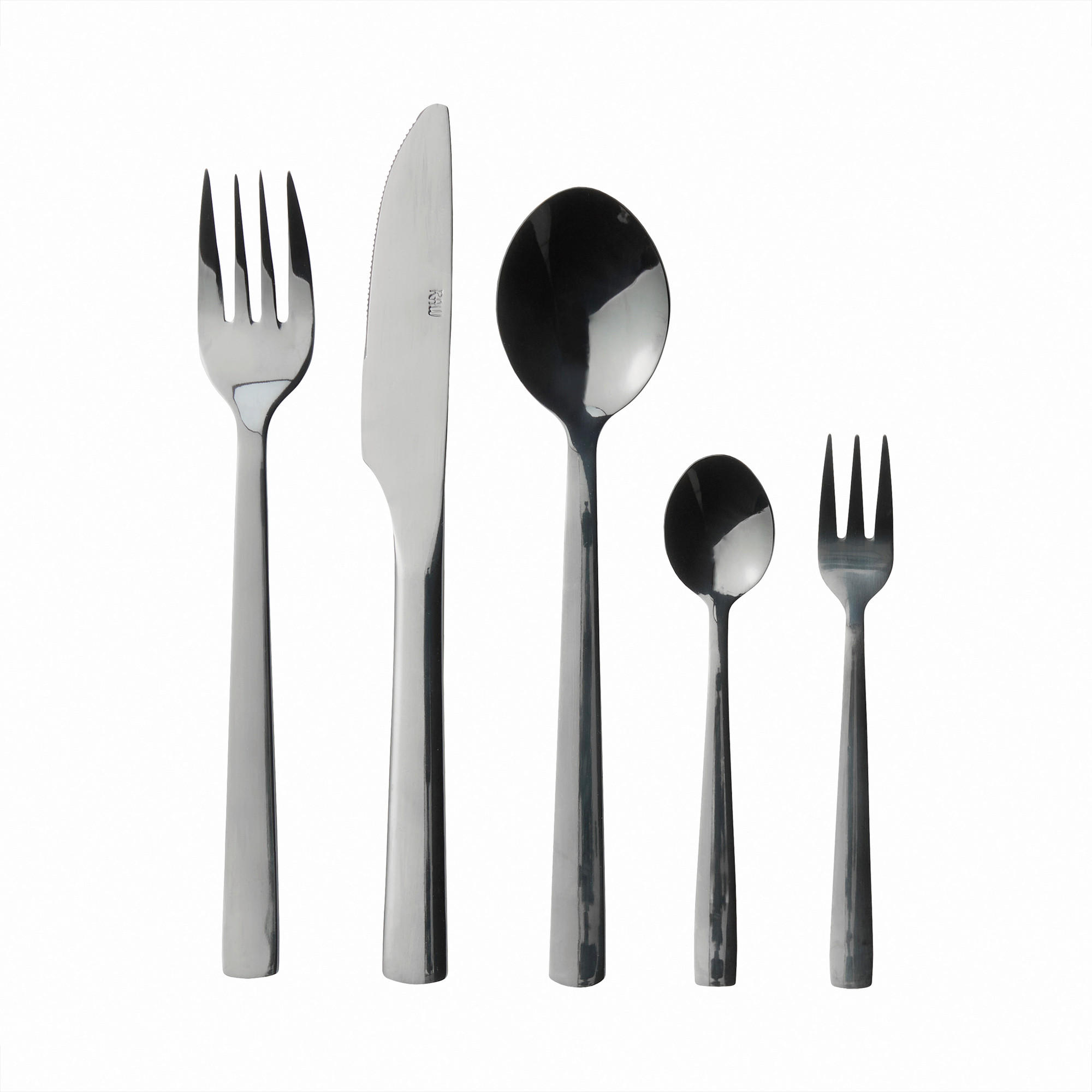 BESTECKSET RAW 60-teilig Edelstahl  - Schwarz, Basics, Metall (35,9/25,2/7,2cm) - Aida