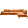 ECKSOFA in Flachgewebe Orange, Rostfarben  - Rostfarben/Schwarz, Design, Textil/Metall (344/271cm) - Chilliano