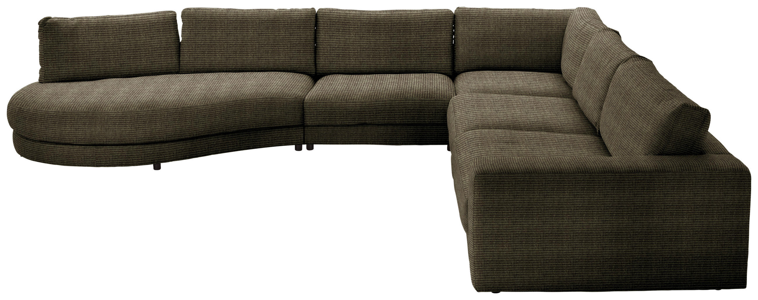 ECKSOFA in Chenille, Cord Olivgrün  425/365 cm  - Schwarz/Olivgrün, Design, Kunststoff/Textil (425/365cm) - Lomoco