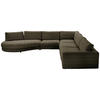 ECKSOFA in Chenille, Cord Olivgrün  - Schwarz/Olivgrün, Design, Kunststoff/Textil (425/365cm) - Lomoco