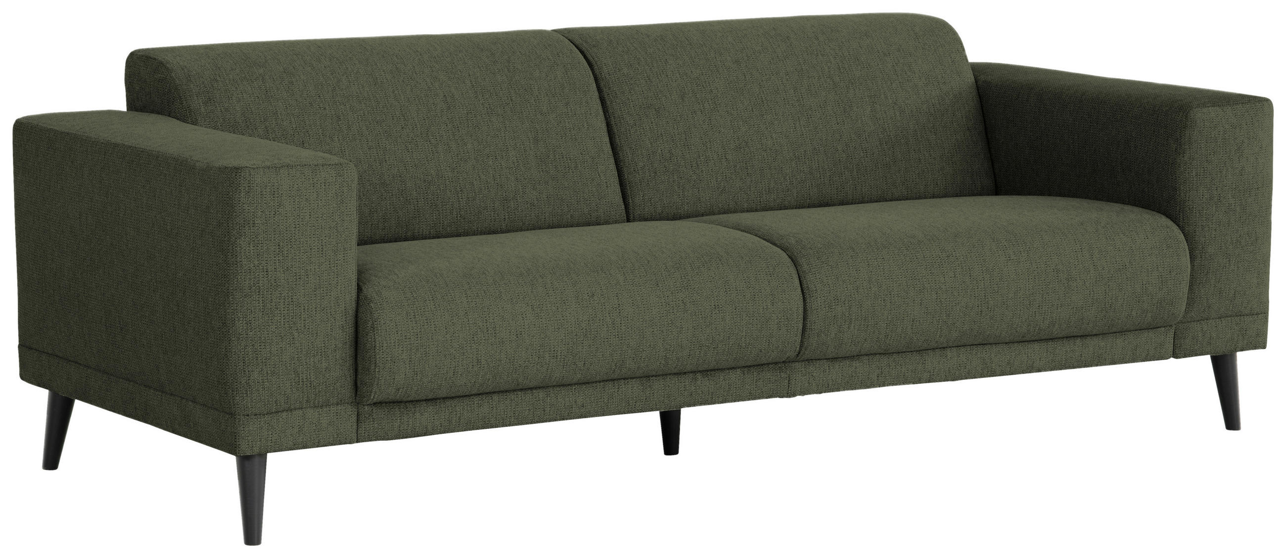 3-SITZER-SOFA Webstoff Grün  - Schwarz/Grün, Design, Holz/Textil (218/77/93cm) - MID.YOU