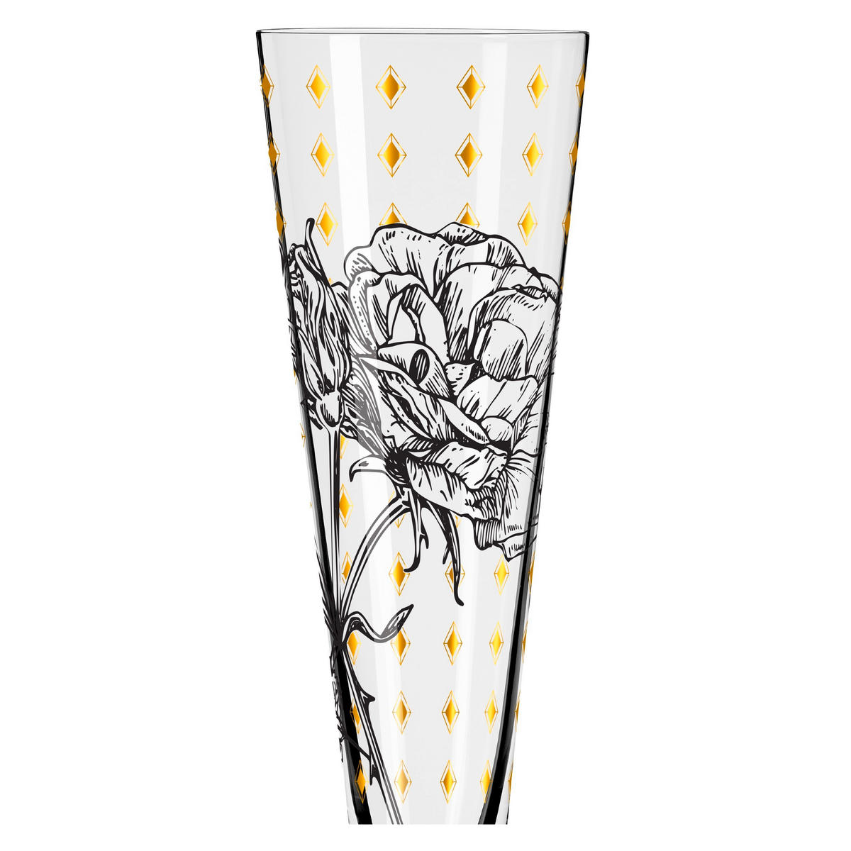 CHAMPAGNERGLAS 205 ml  - Goldfarben/Schwarz, LIFESTYLE, Glas (7,2/7,2/24,0cm) - Ritzenhoff