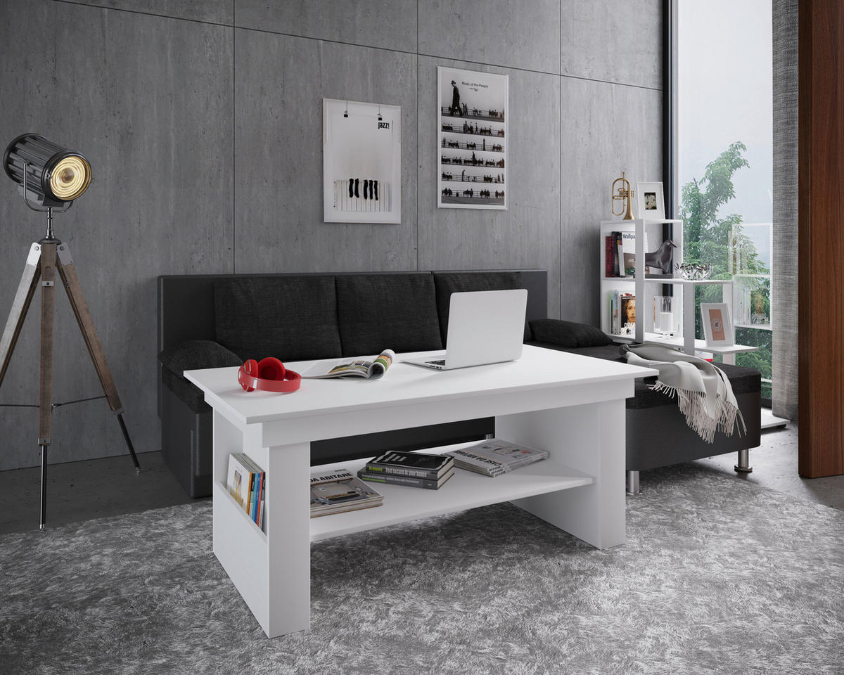 COUCHTISCH in Holzwerkstoff 65/115/52,5 cm  - Weiss, Basics, Holzwerkstoff (65/115/52,5cm) - MID.YOU
