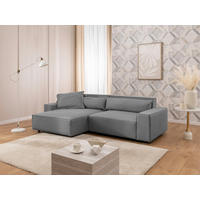 ECKSOFA Webstoff Hellgrau  - Hellgrau/Schwarz, Design, Kunststoff/Textil (251/142cm) - P & B