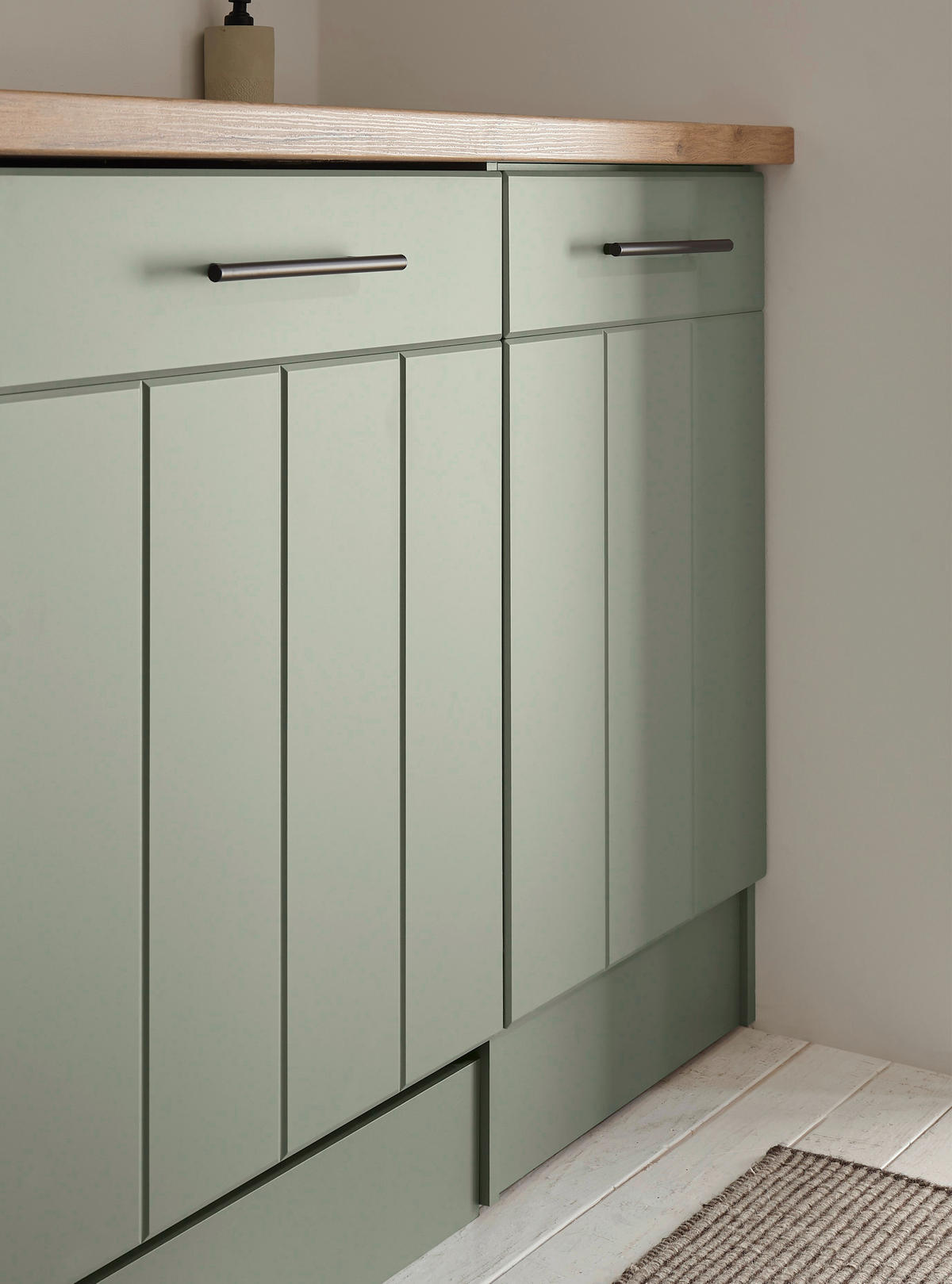 KÜCHENLEERBLOCK 220 cm   in Wildeiche, Schilfgrün  - Schilfgrün/Wildeiche, Trend, Holzwerkstoff/Metall (220cm) - Respekta