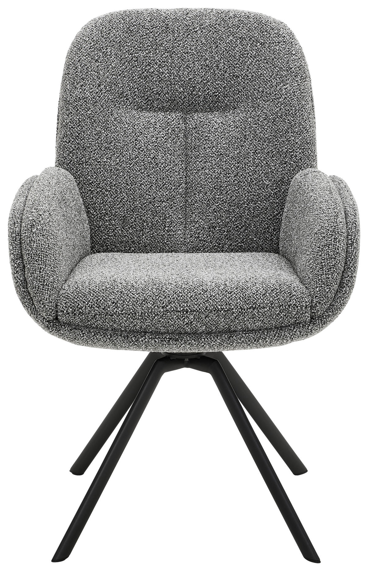 ARMLEHNSTUHL  in Struktur  - Anthrazit/Grau, Design, Textil/Metall (59/91/63cm) - Venjakob