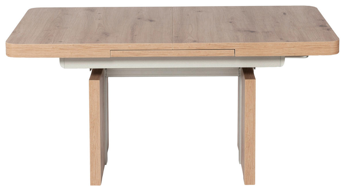 COUCHTISCH 110-150/68/53-72 cm rechteckig Silberfarben, Wildeiche  - Wildeiche/Silberfarben, Design, Holzwerkstoff (110-150/68/53-72cm) - Venda