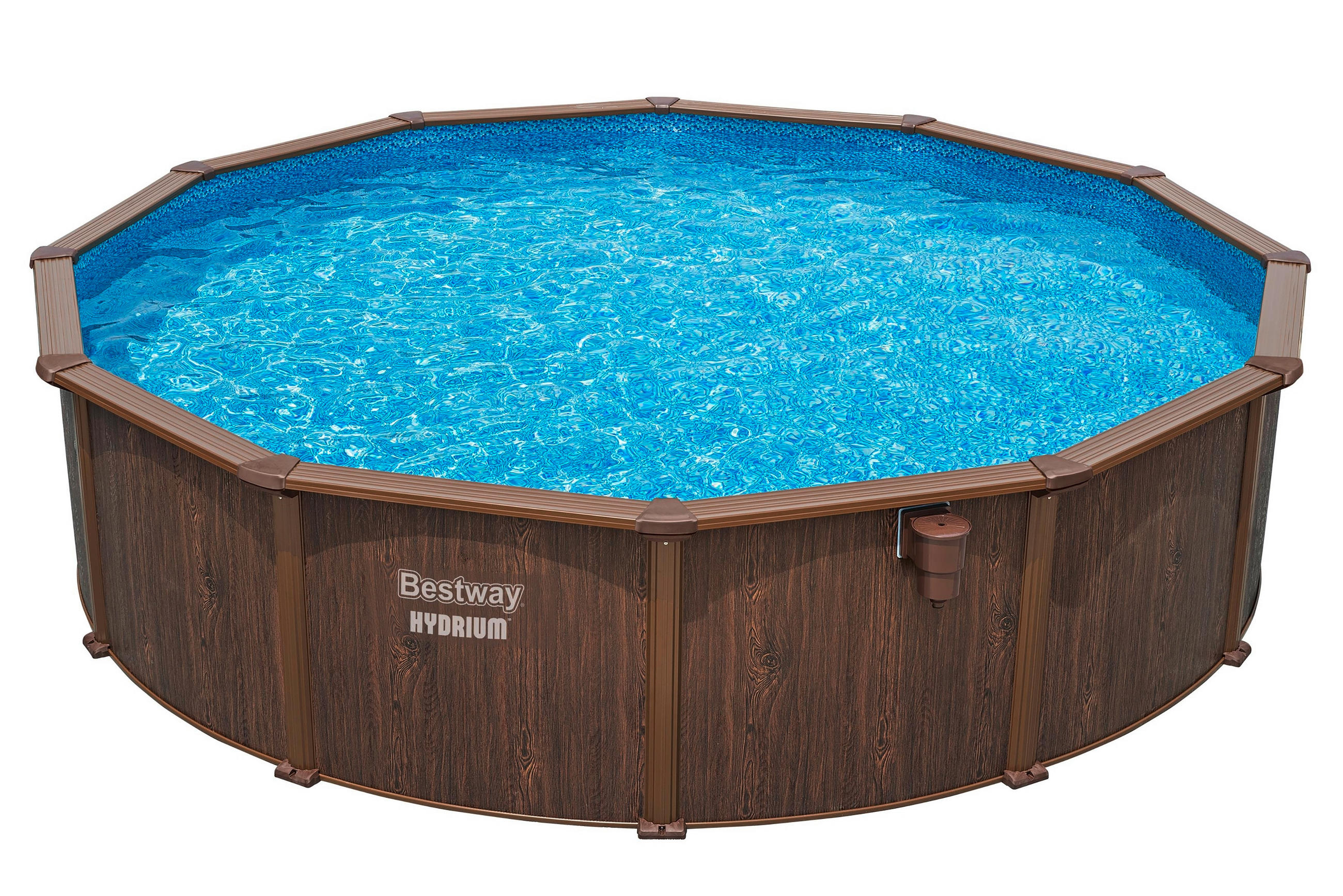 POOL SET 56384 488/132 cm  - Dunkelbraun/Hellblau, KONVENTIONELL, Kunststoff/Metall (488/132cm) - Bestway