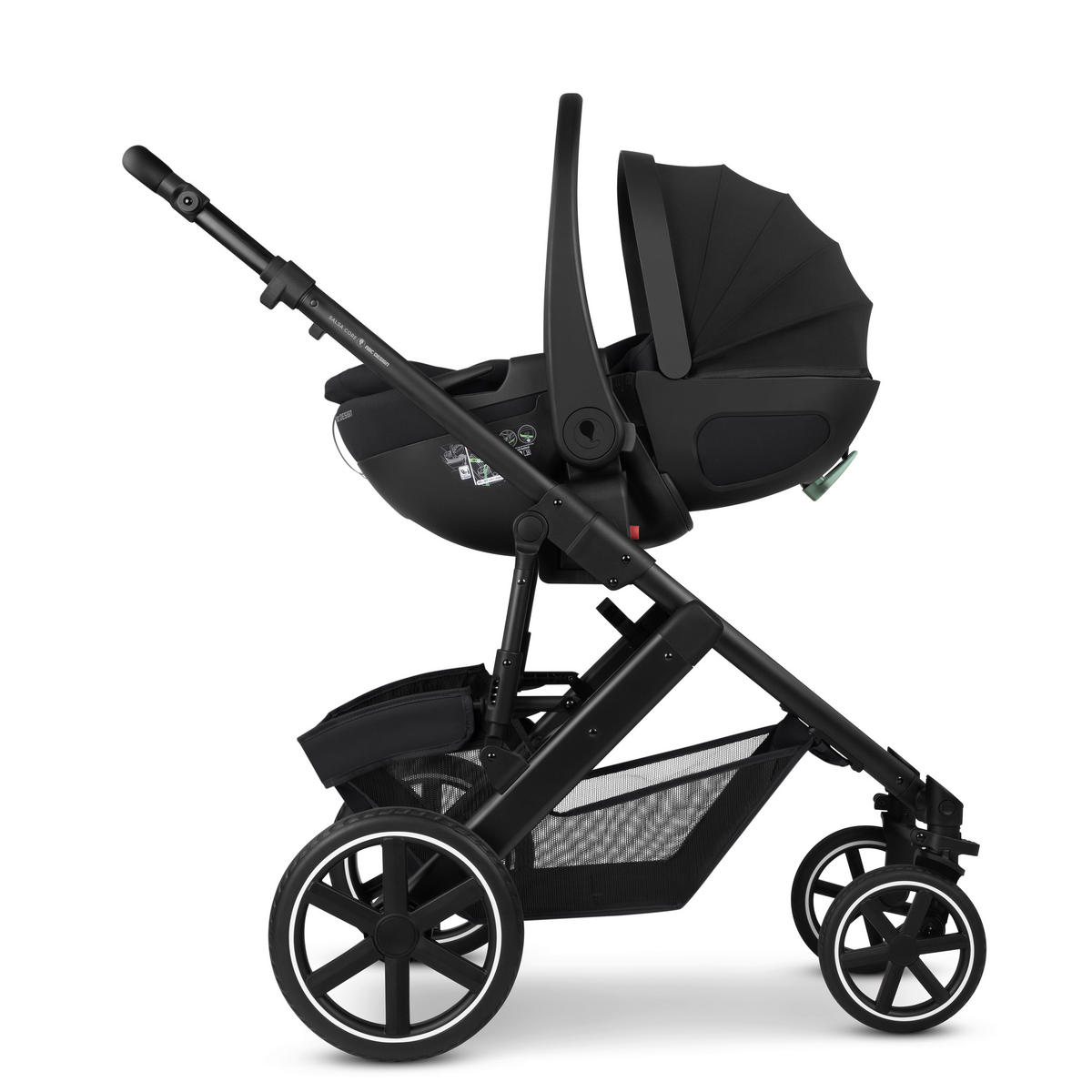 KINDERWAGENSET Salsa Core All in One  - Schwarz, Basics, Textil/Metall (63/123/97cm) - ABC Design