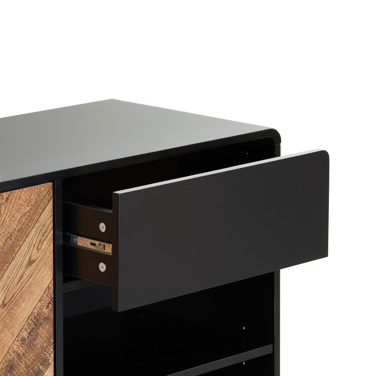 SIDEBOARD  in 160/82/40 cm  - Eichefarben/Schwarz, MODERN, Holzwerkstoff/Metall (160/82/40cm) - MID.YOU