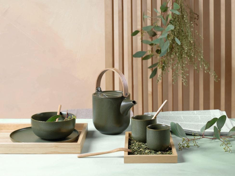 TEEKANNE COPPA NORI  - Dunkelgrün, Design, Holz/Keramik (14,5/10,7/12cm) - ASA