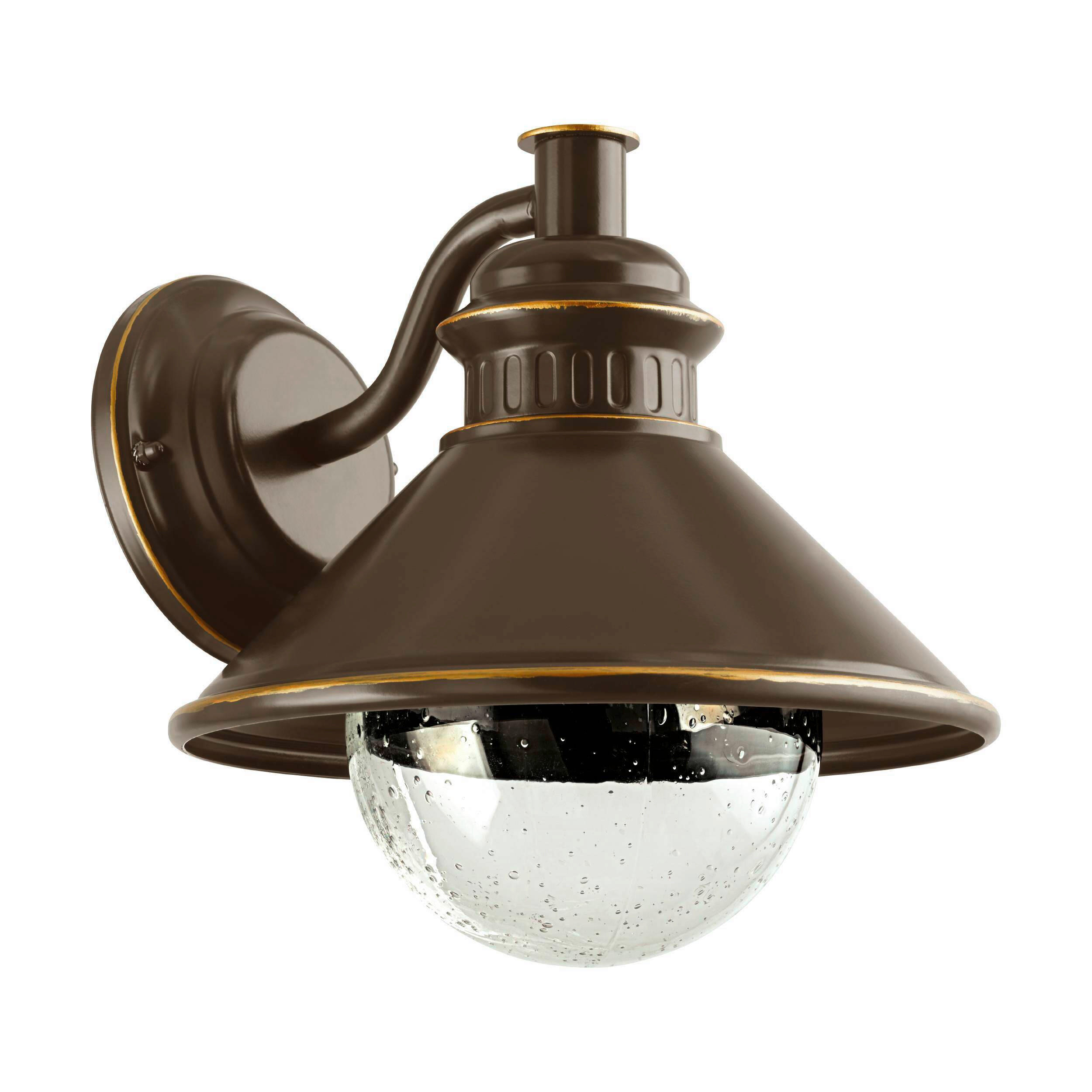 AUSSENWANDLEUCHTE - Klar/Braun, Konventionell, Glas/Metall (26,5/25,5/28cm) - Eglo
