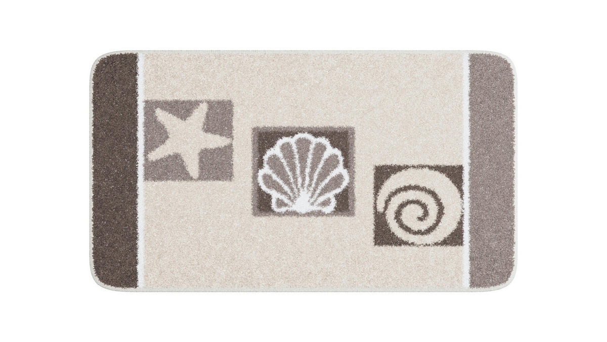 BADEMATTE Grund Taupe  - Taupe, Basics, Kunststoff/Textil (65/115cm) - Grund