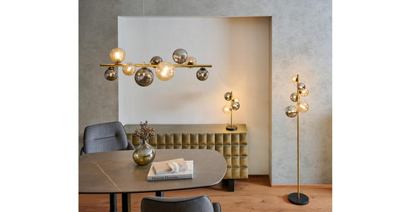 LED-HÄNGELEUCHTE 86,6/36/120 cm  - Goldfarben/Bernsteinfarben, LIFESTYLE, Glas/Metall (86,6/36/120cm) - Dieter Knoll