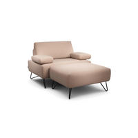 SESSELSET Chenille Armteilverstellung, Hocker    - Schwarz/Rosa, Design, Textil/Metall (114-142/85/86-94cm) - SENSOO
