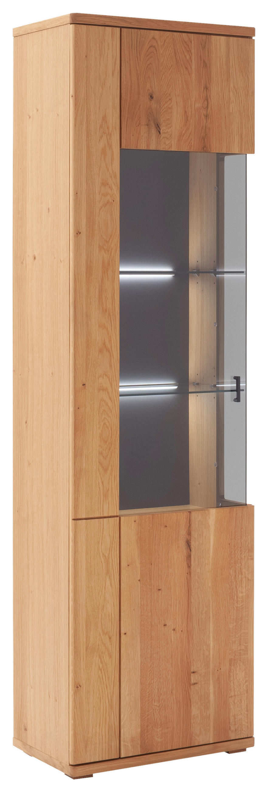 VITRINE Wildeiche  60/209/37 cm  - Wildeiche/Anthrazit, Natur, Glas/Holz (60/209/37cm) - Linea Natura