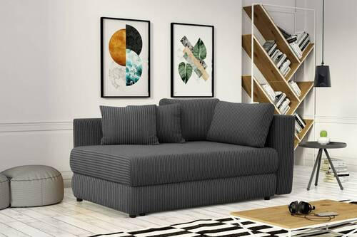 RÉCAMIERE Graubraun Cord  - Graubraun/Schwarz, Design, Kunststoff/Textil (171/71-88/93cm) - Cantus