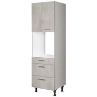 GERÄTEUMBAUSCHRANK 60/216,6/58 cm  Hellgrau  - Edelstahlfarben/Hellgrau, Modern, Holzwerkstoff/Metall (60/216,6/58cm) - Nobilia