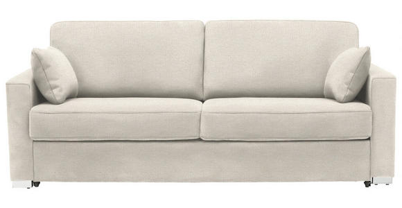 SCHLAFSOFA in Webstoff Creme  - Chromfarben/Creme, KONVENTIONELL, Textil/Metall (208/86/97cm) - Novel