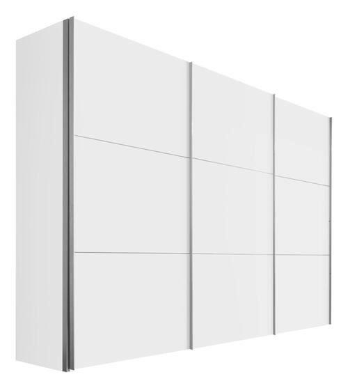 SCHWEBETÜRENSCHRANK 300/216/68 cm 3-türig - Alufarben/Weiß, KONVENTIONELL, Holzwerkstoff/Metall (300/216/68cm) - Hom`in