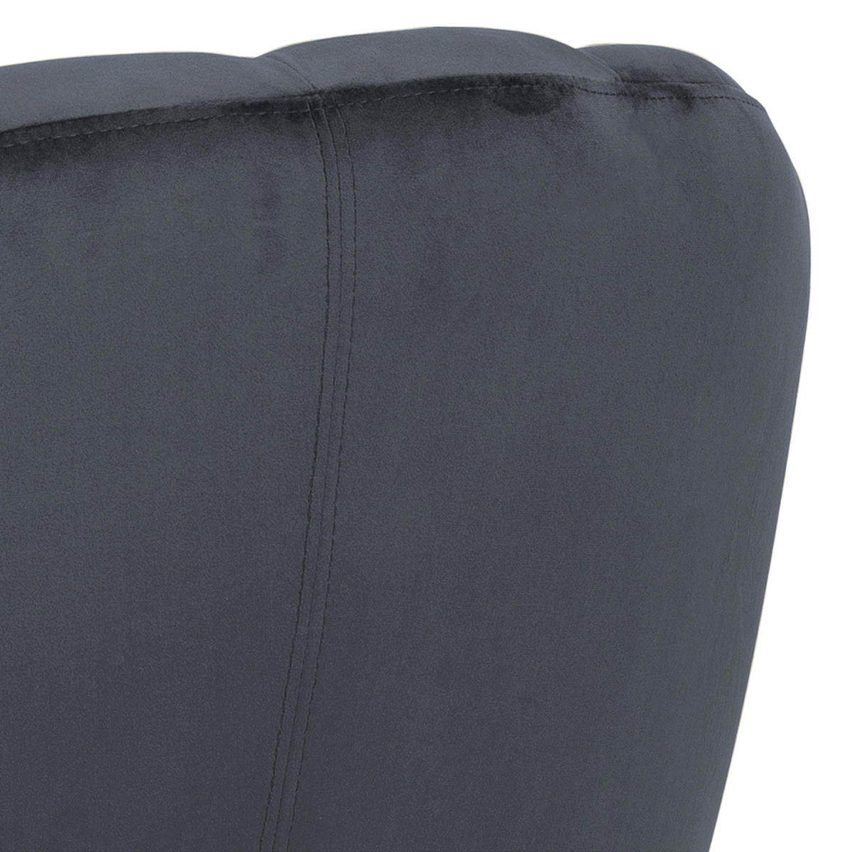 SESSEL in Velours Dunkelgrau  - Dunkelgrau/Goldfarben, Design, Textil/Metall (76/81/76cm) - Livetastic