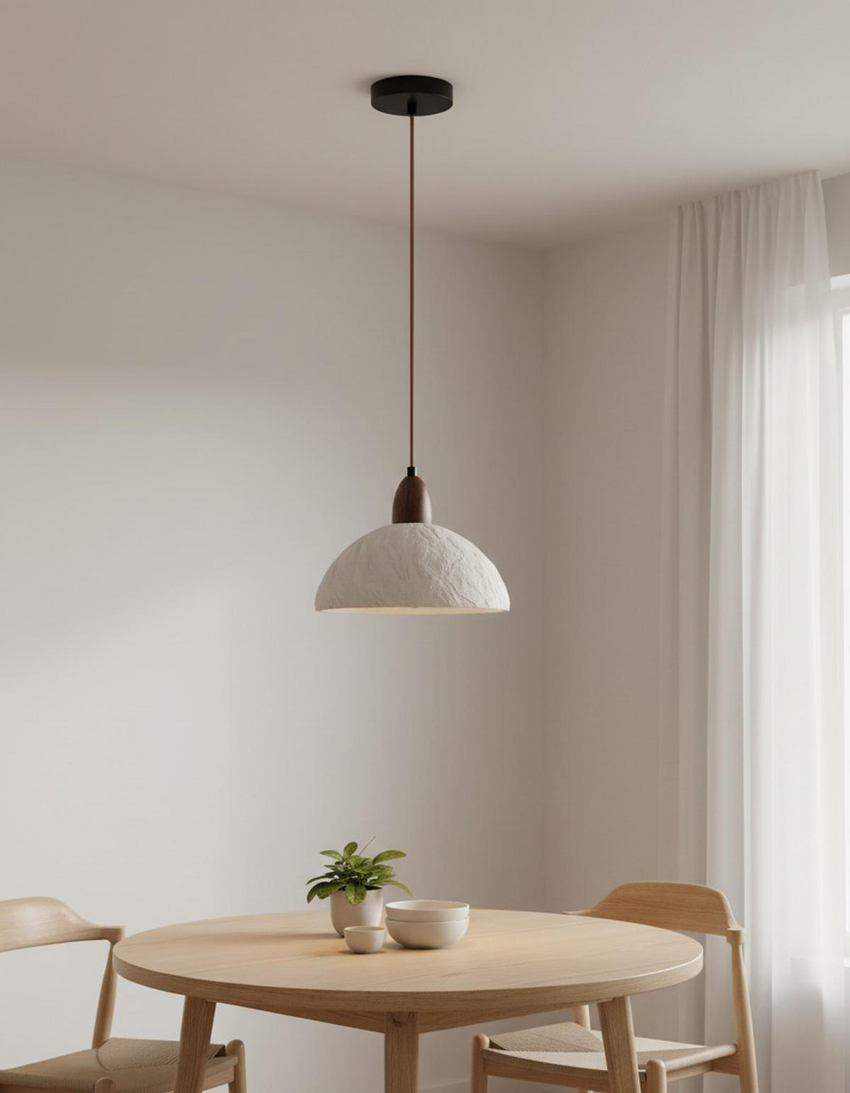 HÄNGELEUCHTE 28/120 cm  - Walnussfarben/Grau, Design, Stein/Metall (28/120cm) - Collet's Monde