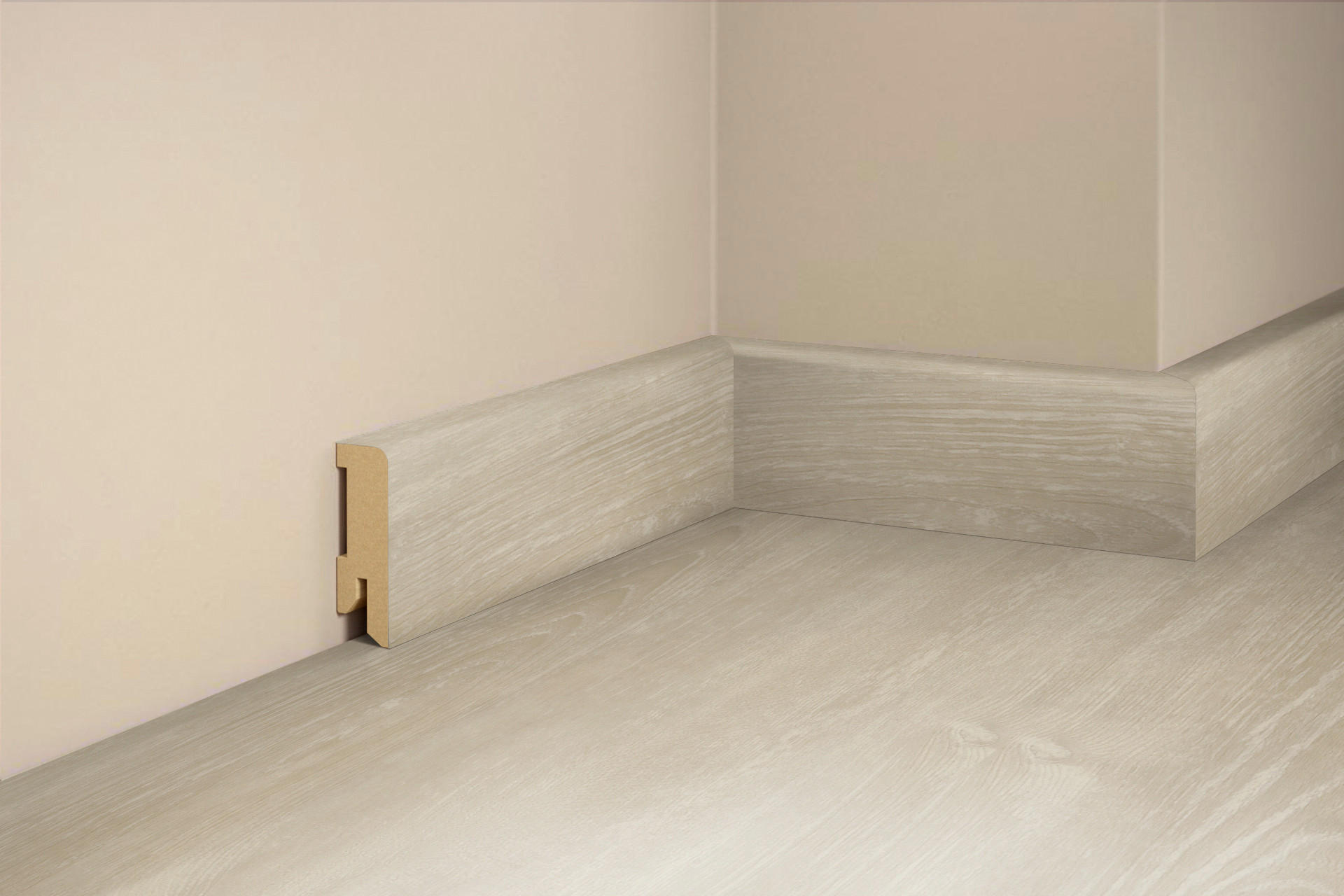 SOCKELLEISTE, Eiche Ivory  - Basics, Holz (240/5/1,6cm) - Tilo