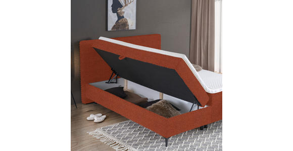 BOXBETT 180/200 cm in Rostfarben - Rostfarben/Schwarz, Design, Holz/Holzwerkstoff (180/200cm) - Xora