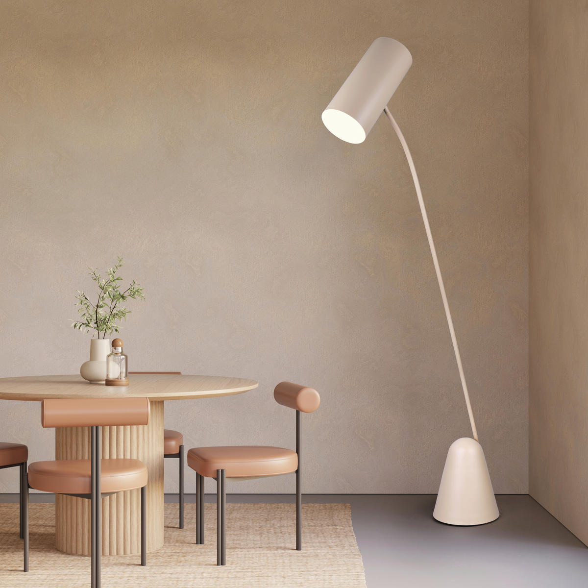 STEHLEUCHTE    - Beige, KONVENTIONELL, Metall (206/30/85,5cm) - Cinque