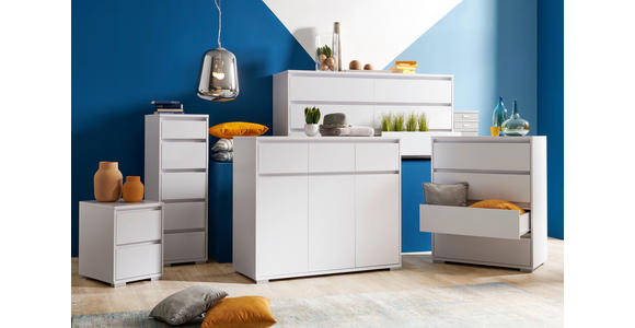 KOMMODE in 80/103/48 cm - Silberfarben/Weiß, Design, Holzwerkstoff/Kunststoff (80/103/48cm) - Carryhome