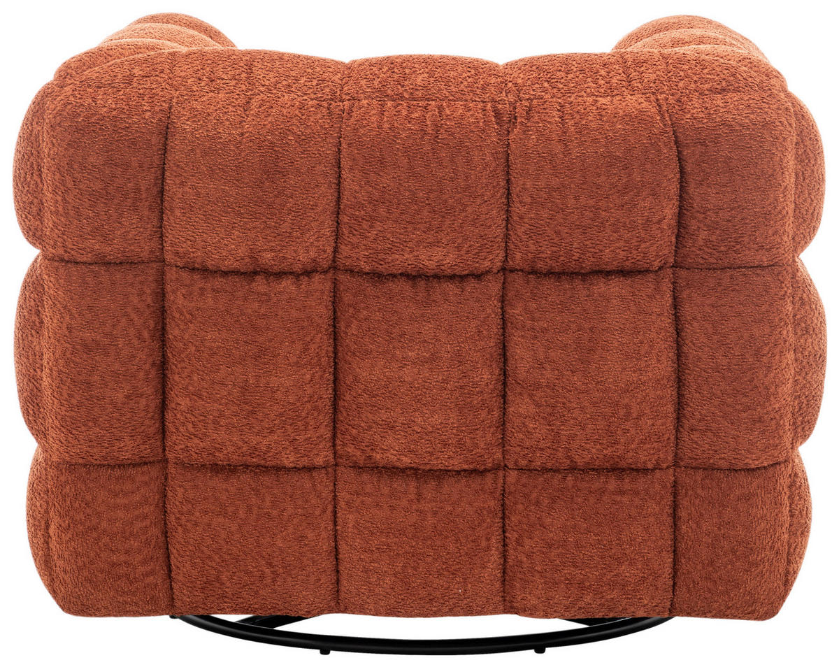 SESSEL in Bouclé Orange  - Schwarz/Orange, Design, Textil/Metall (94/83/71cm) - Livetastic