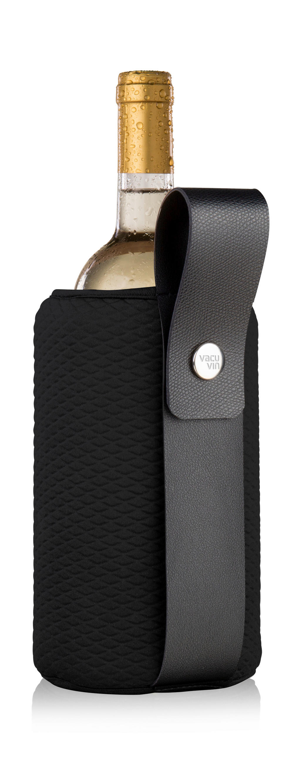 POSUDA ZA HLAĐENJE VINA    - crna, Basics, koža/tekstil (15.8/23.5/5.5cm) - Vacu Vin