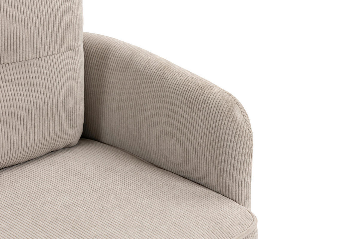 SITZBANK 180/93/67 cm Cord Beige Metall  - Beige/Schwarz, Design, Textil/Metall (180/93/67cm) - Novel