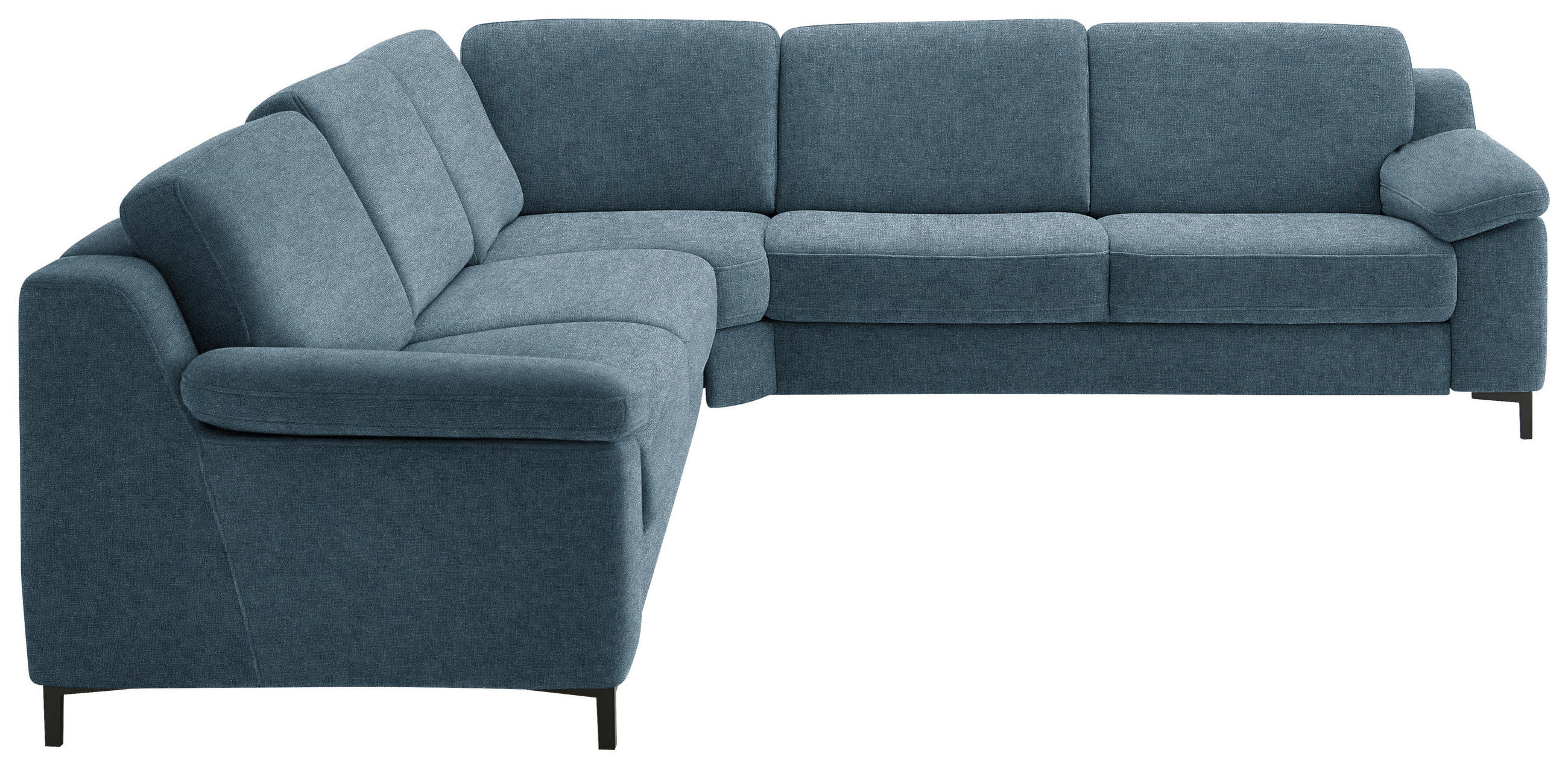 ECKSOFA in Chenille Blau  278/278 cm  - Blau/Schwarz, Design, Textil/Metall (278/278cm) - Valdera