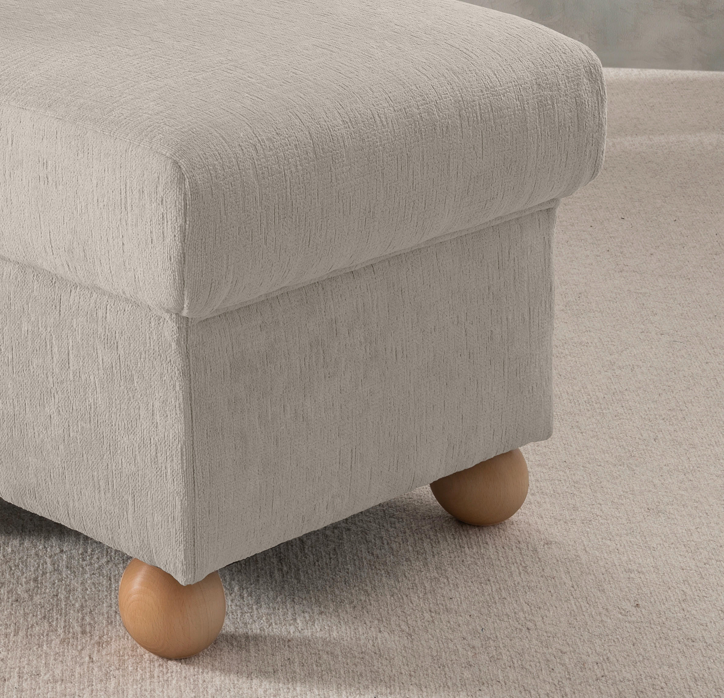 Thumbnail - Livetastic Hocker Torello, Creme, Textil, Buche, Uni, quadratisch, 56x46x56 cm, Made in EU, erweiterbar (Typenauswahl), ...