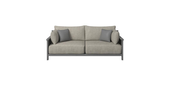 2-SITZER-SOFA  in Flachgewebe Anthrazit, Taupe  - Taupe/Anthrazit, ROMANTIK / LANDHAUS, Holz/Textil (219/83/98cm) - Dieter Knoll