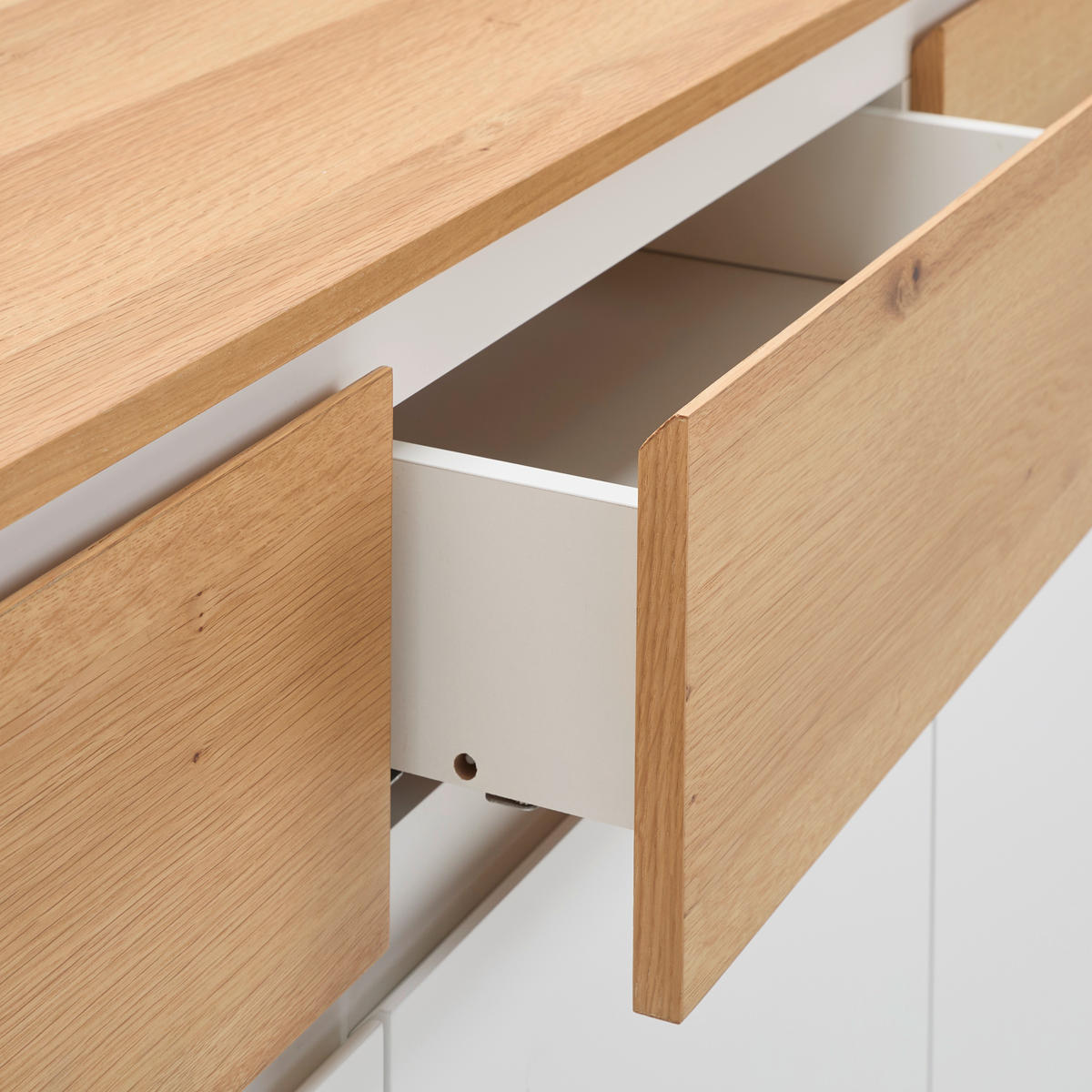 SIDEBOARD 190/80/40 cm  - Eichefarben/Weiß, KONVENTIONELL, Holz/Holzwerkstoff (190/80/40cm) - Novel