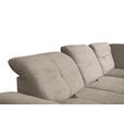 ECKSOFA in Cord Graubraun  - Graubraun/Schwarz, Design, Textil/Metall (313/242cm) - Xora