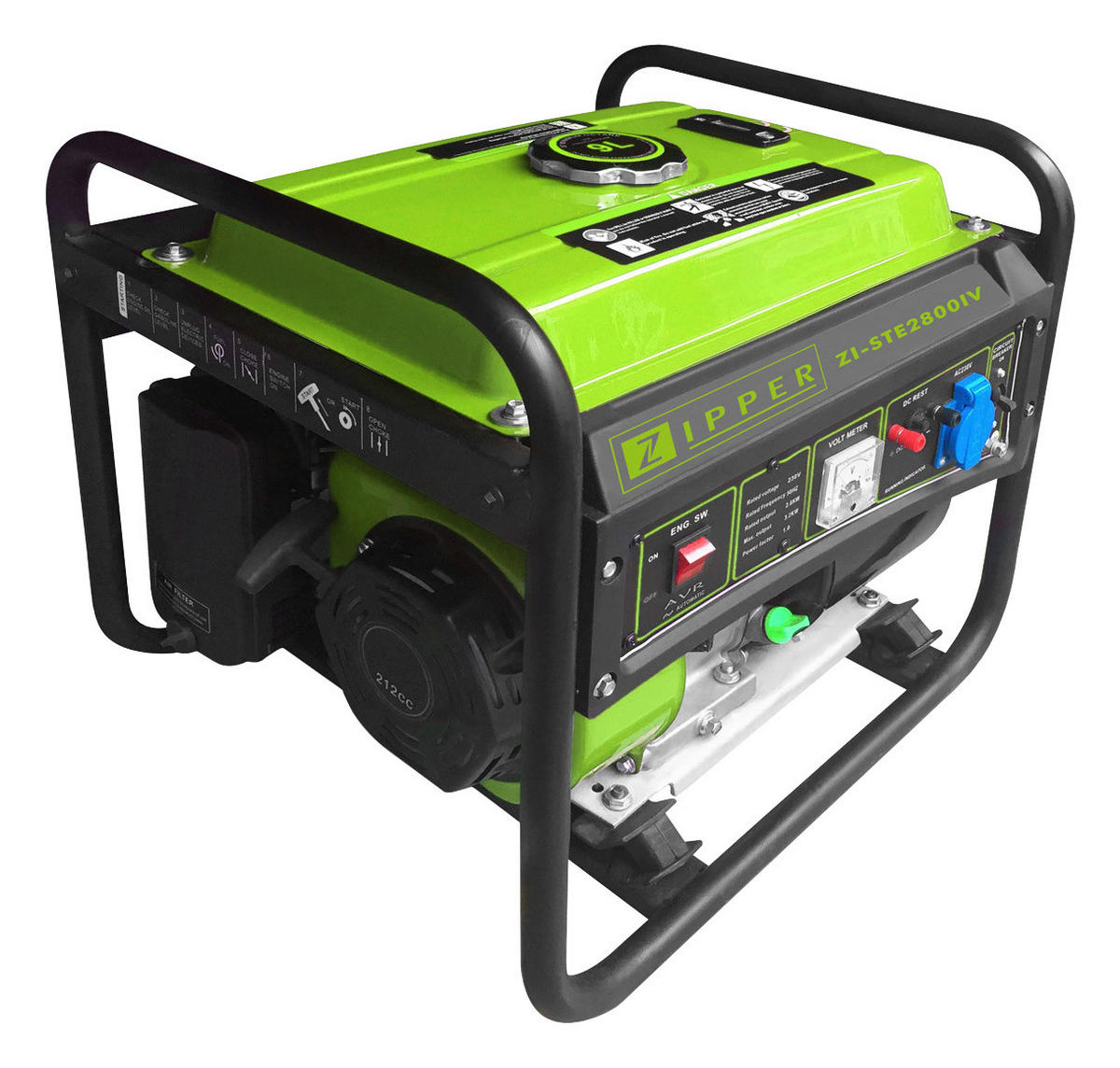 STROMERZEUGER ZI-STE2800IV  - Schwarz/Grün, MODERN, Kunststoff/Metall - Zipper