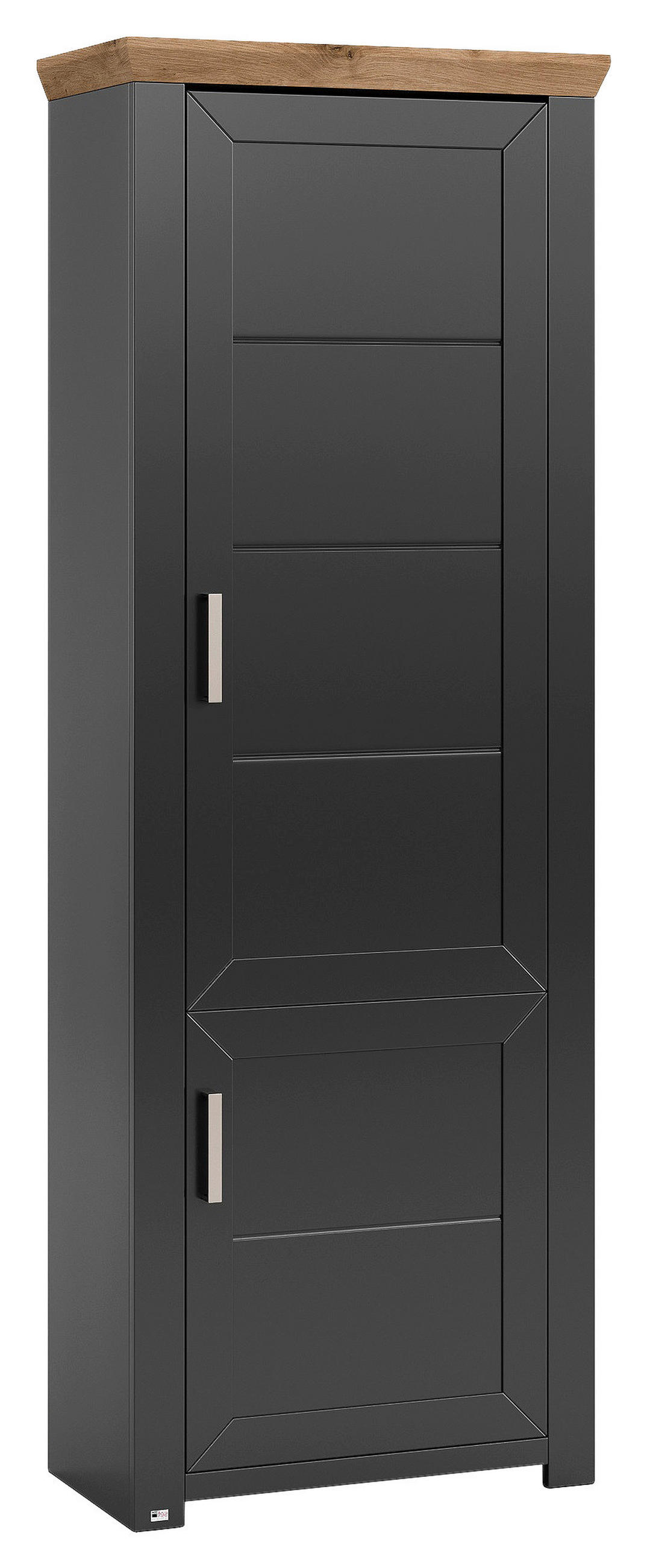 REGAL Graphitfarben, Eiche Artisan  - Graphitfarben/Eiche Artisan, Design, Holzwerkstoff/Metall (74,5/206,6/42,2cm) - SetOne by Musterring