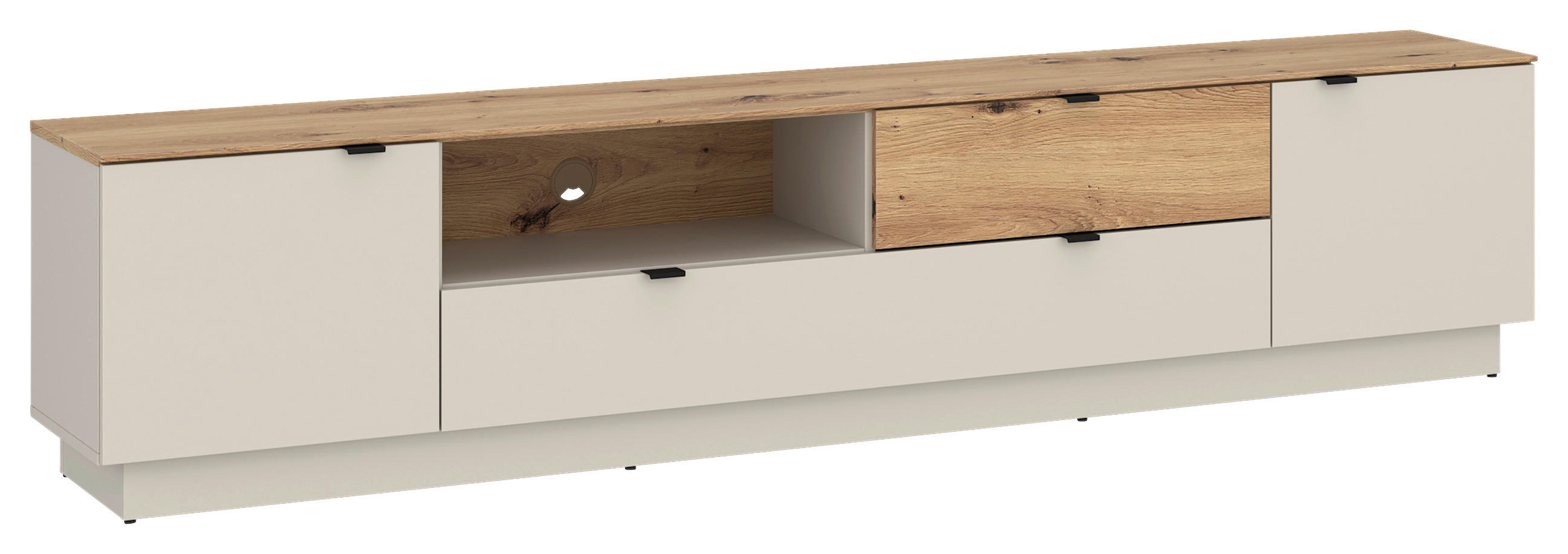 TV-ELEMENT VIONA Holzwerkstoff Kaschmir, Eiche Artisan  - Kaschmir/Eiche Artisan, Basics, Holzwerkstoff/Kunststoff (215/49/40cm) - Livetastic