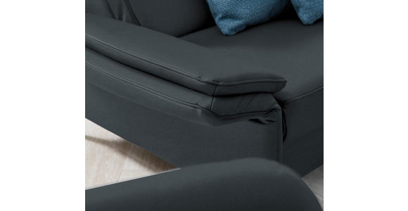 2,5-SITZER Latina in Echtleder Dunkelblau   - Schwarz/Dunkelblau, Design, Leder/Metall (164/84/99cm) - Dieter Knoll