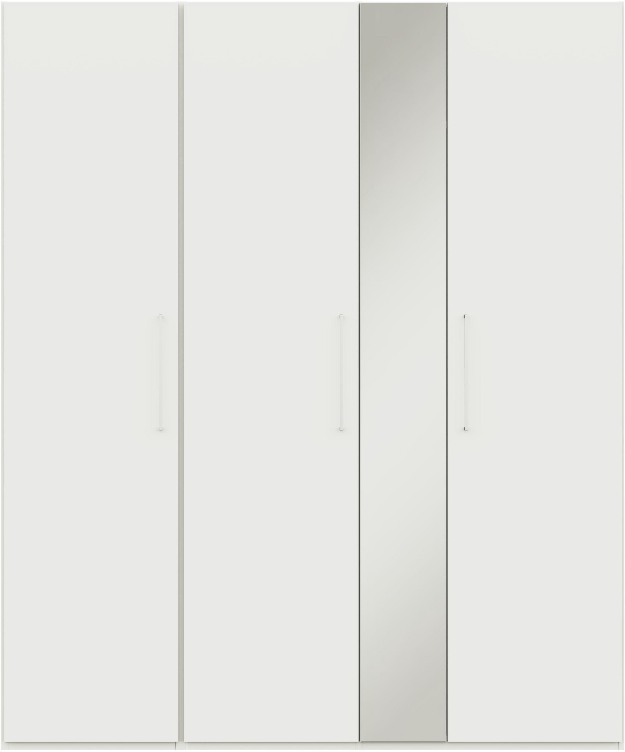 KLEIDERSCHRANK in Weiss  - Weiss/Edelstahlfarben, Design, Glas/Holzwerkstoff (177,6/213,6/59,3cm) - Cantus