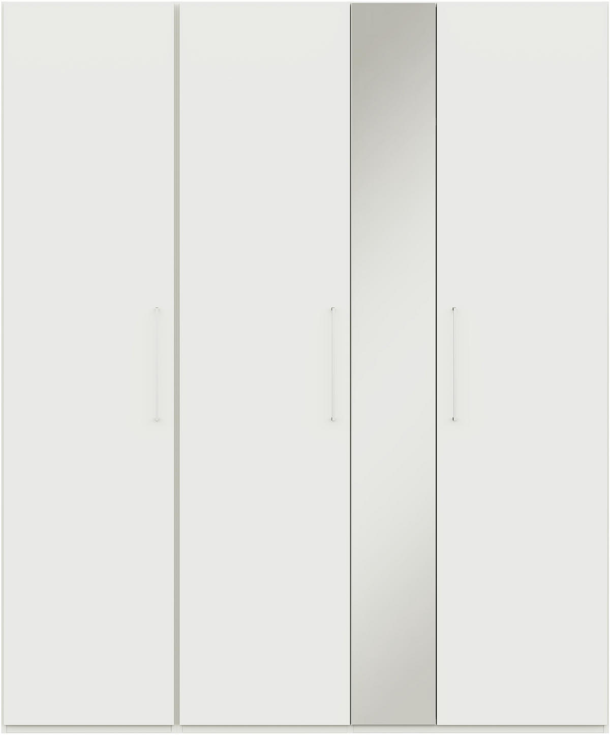 KLEIDERSCHRANK in Weiss  - Weiss/Edelstahlfarben, Design, Glas/Holzwerkstoff (177,6/213,6/59,3cm) - Cantus